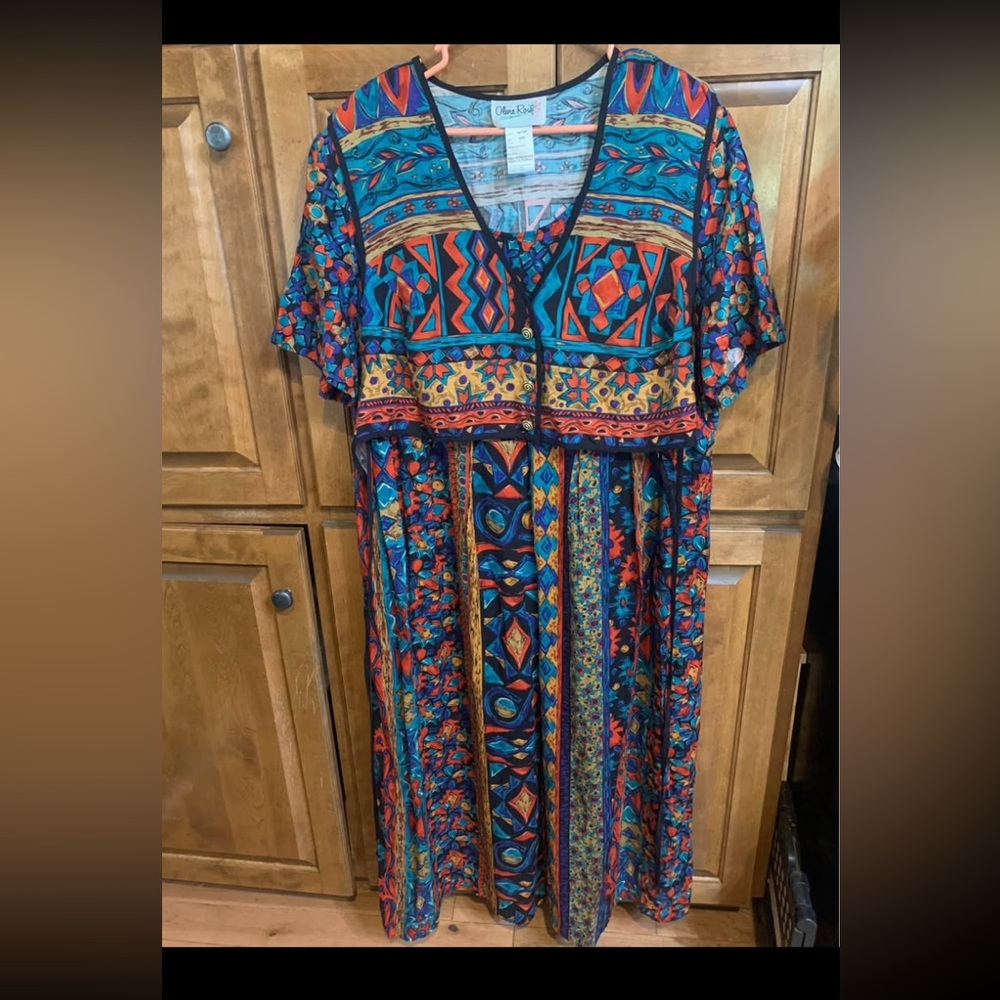 Multicolor Geometric Maxi Dress
